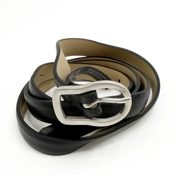 DOROTHEE SCHUMACHER Black Calfskin Embossed Leather Belt  display picture 1